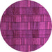 Round Machine Washable Abstract Purple Modern Area Rugs, wshabs3670pur