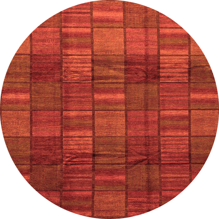 Round Abstract Orange Modern Rug, abs3670org