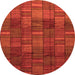 Round Abstract Orange Modern Rug, abs3670org