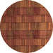 Round Abstract Brown Modern Rug, abs3670brn