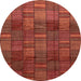 Round Machine Washable Abstract Red Rug, wshabs3670