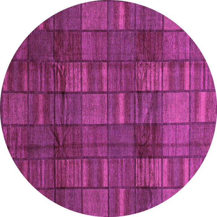 Round Abstract Purple Modern Rug, abs3670pur