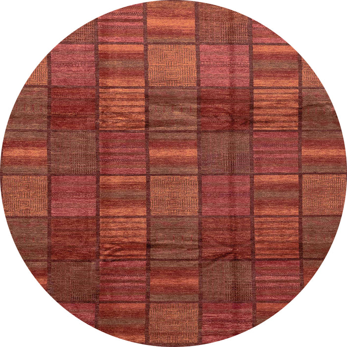 Round Abstract Red Modern Rug, abs3670