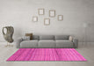 Machine Washable Abstract Pink Modern Rug in a Living Room, wshabs3671pnk