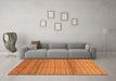 Machine Washable Abstract Orange Modern Area Rugs in a Living Room, wshabs3671org