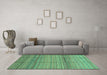 Machine Washable Abstract Turquoise Modern Area Rugs in a Living Room,, wshabs3671turq