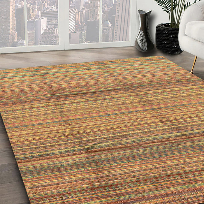 Abstract Red Modern Rug in Family Room, abs3671