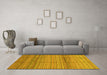 Machine Washable Abstract Yellow Modern Rug in a Living Room, wshabs3671yw