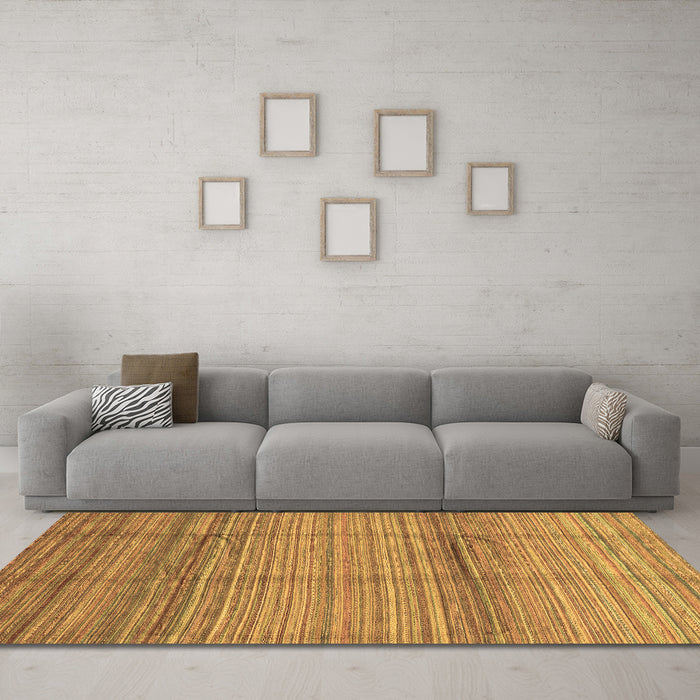 Machine Washable Abstract Brown Modern Rug in a Living Room,, wshabs3671brn