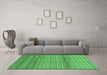 Machine Washable Abstract Emerald Green Modern Area Rugs in a Living Room,, wshabs3671emgrn