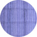 Round Abstract Blue Modern Rug, abs3671blu