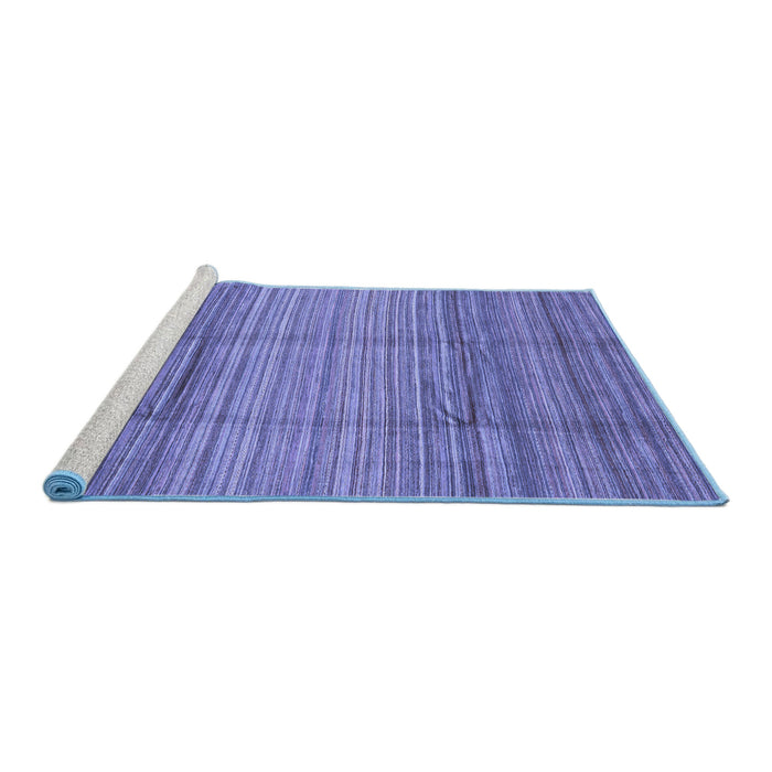 Sideview of Machine Washable Abstract Blue Modern Rug, wshabs3671blu