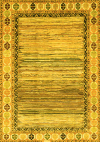 Abstract Yellow Modern Rug, abs3672yw