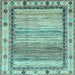 Square Abstract Light Blue Modern Rug, abs3672lblu