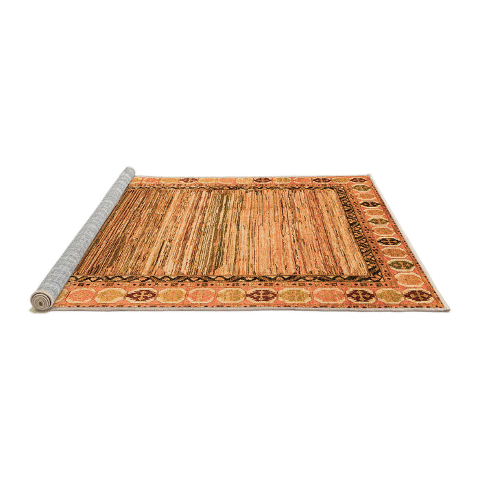 Sideview of Machine Washable Abstract Orange Modern Area Rugs, wshabs3672org