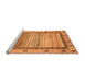 Sideview of Machine Washable Abstract Orange Modern Area Rugs, wshabs3672org