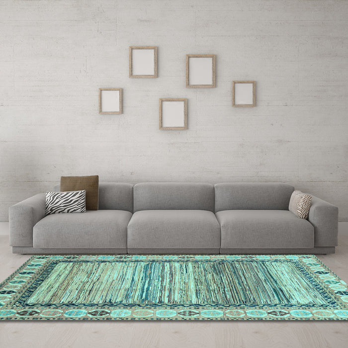Machine Washable Abstract Light Blue Modern Rug in a Living Room, wshabs3672lblu