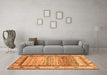 Machine Washable Abstract Orange Modern Area Rugs in a Living Room, wshabs3672org