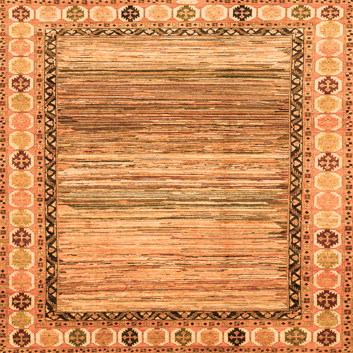 Square Abstract Orange Modern Rug, abs3672org