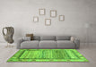 Machine Washable Abstract Green Modern Area Rugs in a Living Room,, wshabs3672grn