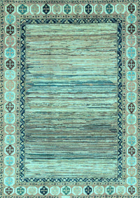 Abstract Light Blue Modern Rug, abs3672lblu