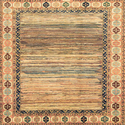 Square Machine Washable Abstract Light Brown Rug, wshabs3672