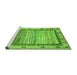 Sideview of Machine Washable Abstract Green Modern Area Rugs, wshabs3672grn