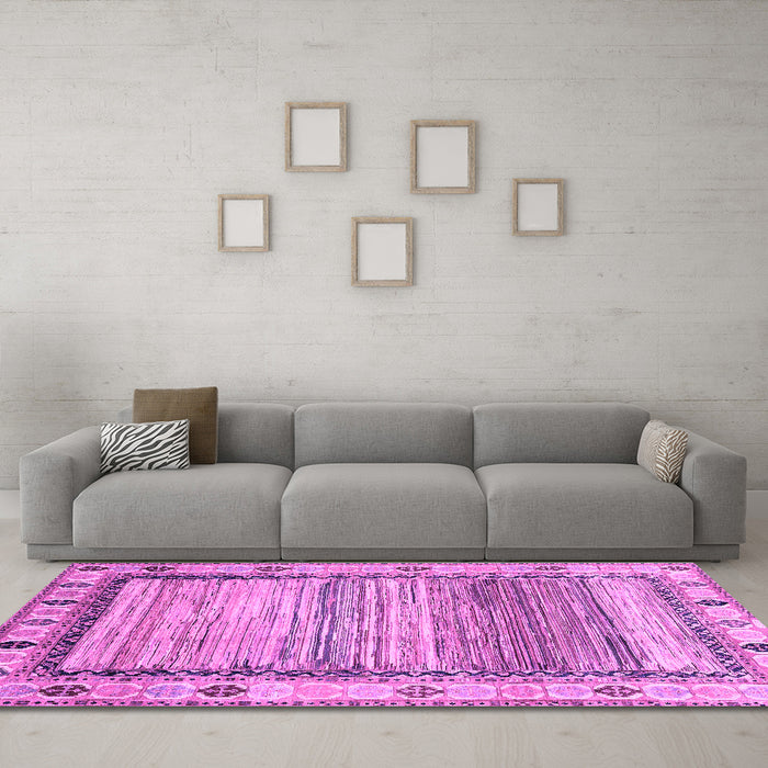 Machine Washable Abstract Purple Modern Area Rugs in a Living Room, wshabs3672pur
