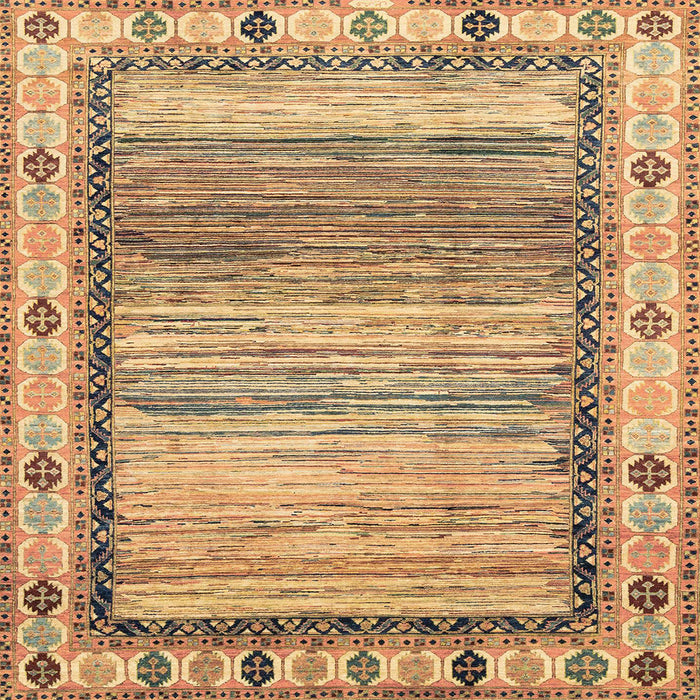 Square Abstract Light Brown Modern Rug, abs3672
