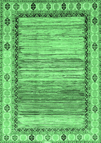 Abstract Emerald Green Modern Rug, abs3672emgrn