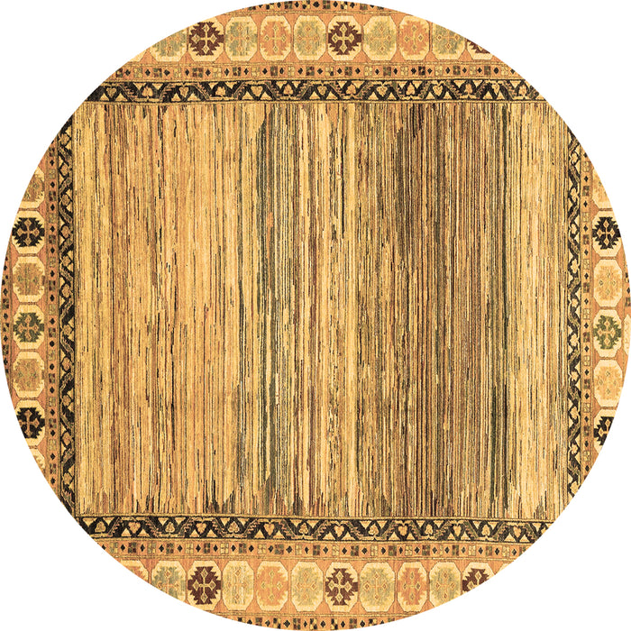 Round Abstract Brown Modern Rug, abs3672brn