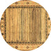 Round Abstract Brown Modern Rug, abs3672brn