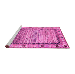 Sideview of Machine Washable Abstract Pink Modern Rug, wshabs3672pnk