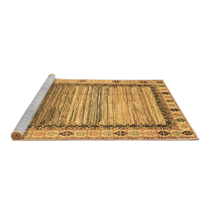 Sideview of Machine Washable Abstract Brown Modern Rug, wshabs3672brn