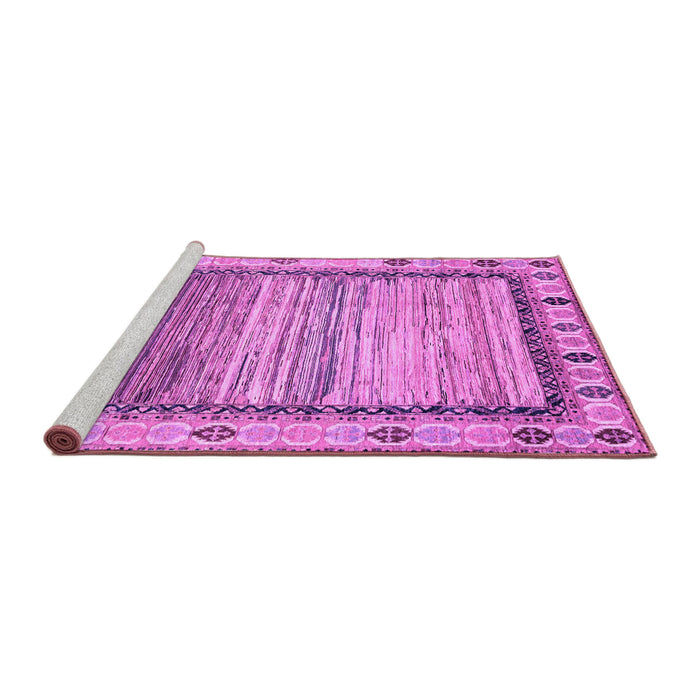 Sideview of Machine Washable Abstract Purple Modern Area Rugs, wshabs3672pur