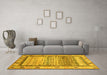 Machine Washable Abstract Yellow Modern Rug in a Living Room, wshabs3672yw