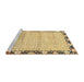 Sideview of Machine Washable Abstract Chrome Gold Yellow Rug, wshabs3673