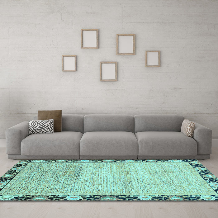 Machine Washable Abstract Light Blue Modern Rug in a Living Room, wshabs3673lblu
