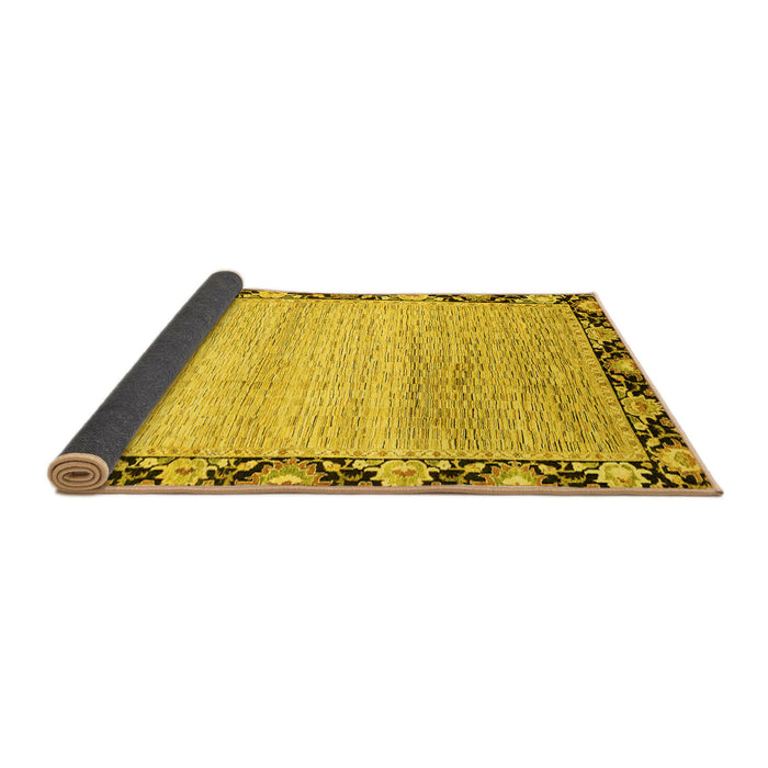 Sideview of Abstract Yellow Modern Rug, abs3673yw