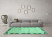 Machine Washable Abstract Turquoise Modern Area Rugs in a Living Room,, wshabs3673turq