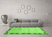 Machine Washable Abstract Green Modern Area Rugs in a Living Room,, wshabs3673grn