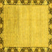 Square Abstract Yellow Modern Rug, abs3673yw