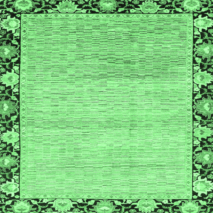 Square Abstract Emerald Green Modern Rug, abs3673emgrn