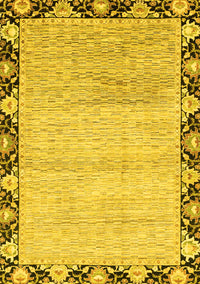 Abstract Yellow Modern Rug, abs3673yw