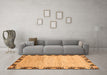 Machine Washable Abstract Orange Modern Area Rugs in a Living Room, wshabs3673org