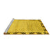 Sideview of Machine Washable Abstract Yellow Modern Rug, wshabs3673yw