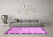 Machine Washable Abstract Purple Modern Area Rugs in a Living Room, wshabs3673pur