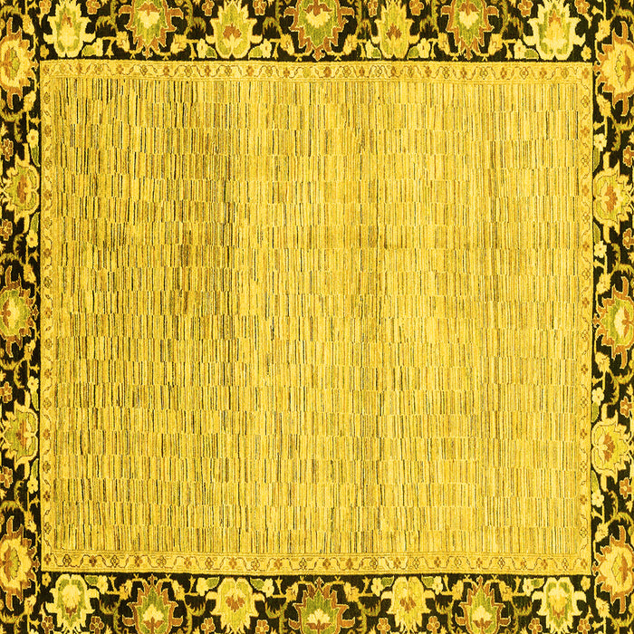 Square Machine Washable Abstract Yellow Modern Rug, wshabs3673yw
