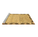 Sideview of Machine Washable Abstract Brown Modern Rug, wshabs3673brn