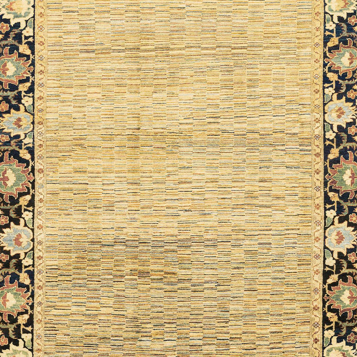 Machine Washable Abstract Chrome Gold Yellow Rug, wshabs3673